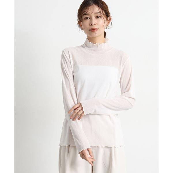 tシャツ ソフトチュールハイネックプルオーバー「プラスサイズあり」 レディース