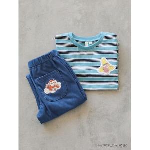 tシャツ 「おさるのジョージ」ワッペン付きボーダーロンT キッズ 子供服 男の子 女の子