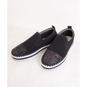 スリッポン つま先ラメスリッポン レディース