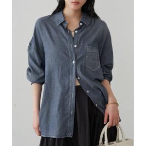ブラウス シャツ シアーデニムタックシャツ レディース