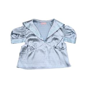 ブラウス シャツ サテンドットセーラーブラウス レディース