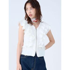 ブラウス シャツ WZIPフリルブラウス「夏服」「オフィスカジュアル」 レディース