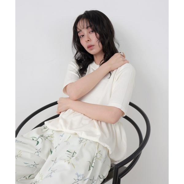 ニット セーター ハーフスリーブペプラムニット レディース