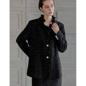 ジャケット ノーカラージャケット レディース