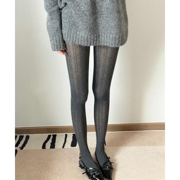 タイツ リブ編みタイツ レディース