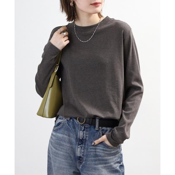 tシャツ 無地 ロングTシャツ プチハイネック レディース