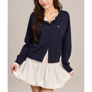 カーディガン フェイクレイヤードカーディガン レディース