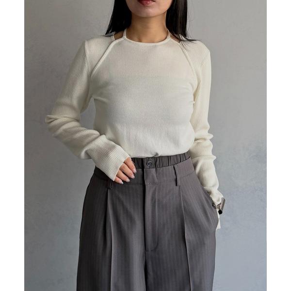 ニット セーター 「＆ｇ'aime 」ホルダーレイヤードニット　Halter Layered Kni...