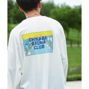 tシャツ 「CHIKABA SAUNA CLUB」TC度詰め天竺 3タイプ プリント 長袖 Tシャツ メンズ レディース