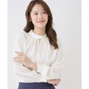 ブラウス シャツ 入学式 卒業式 「手洗い可/日本製/通勤」ネックデザインブラウス レディース