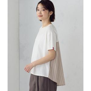 tシャツ ドビーストライプ バックフレアＴシャツ レディース