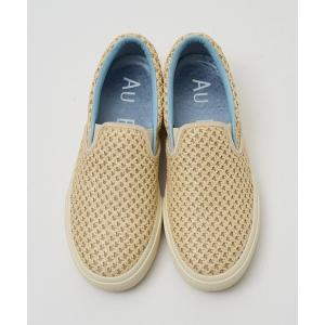 スニーカー ラフィアライク スリッポンスニーカー レディース