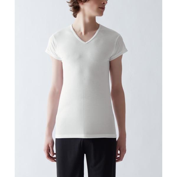 インナーシャツ 肌着 アセドロン 汗取り付きVネックTシャツ 鹿の子 ベタつき瞬時にどこへやら メン...
