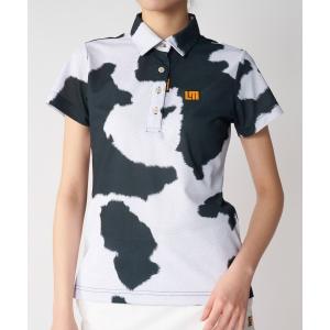 tシャツ 半袖 LOUDMOUTH/ラウドマウス ゴルフウェアプレミアムカノコ 吸汗速乾 UVカット 接触冷感 柄 半袖シャツ レディース
