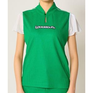 ブラウス シャツ LOUDMOUTH/ラウドマウス ゴルフウェア 吸汗速乾， UVカット ワッフル素材シャツ レディース