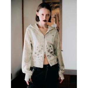 パーカー 「TAJEN:T」EYELET DESIGN ZIP UP HOODIE/アイレットデザインジップフーディ/ジップパーカー