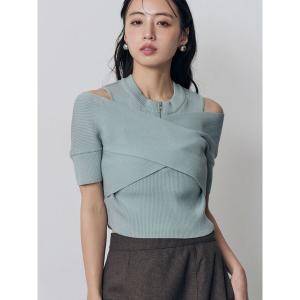 ニット セーター ZIPカシュクールハーフニット レディース