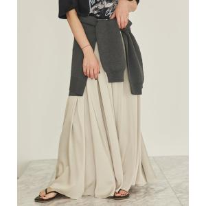 スカート dull satin gather スカート