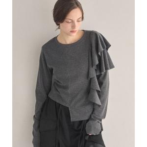 tシャツ Asymmetry Ruffle Long Tee レディース