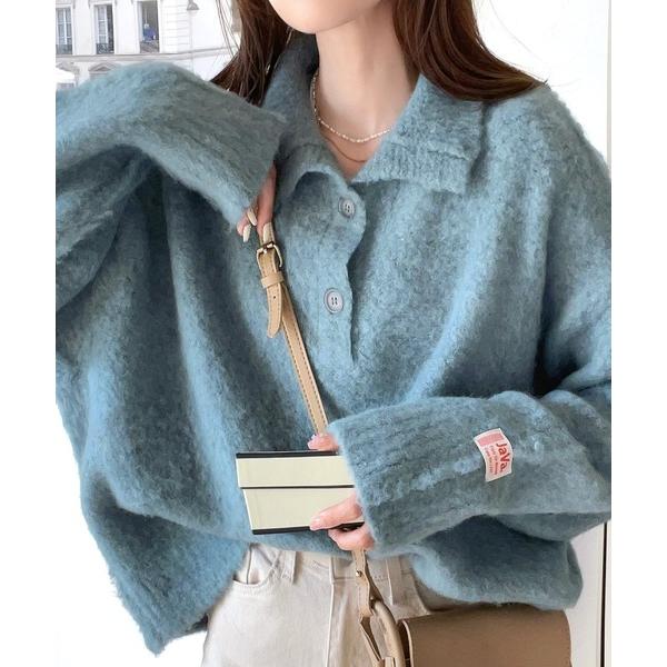 「Java」 長袖ニット MEDIUM ブルー レディース