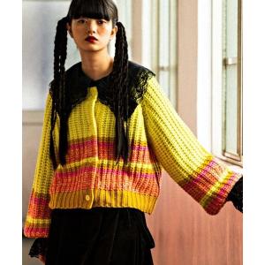 「niko and...」 ニットカーディガン LARGE イエロー レディース