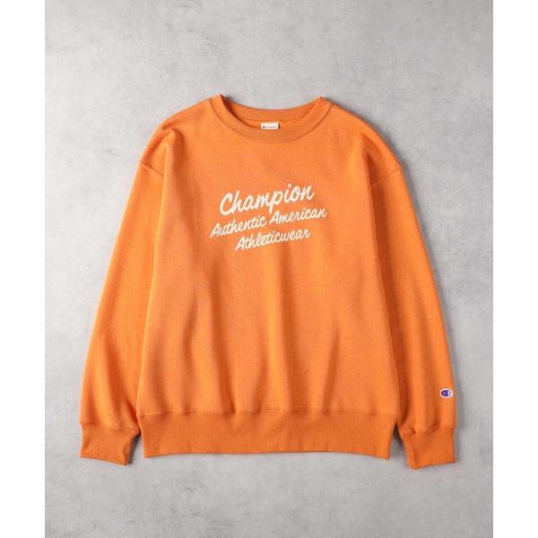 「Champion」 スウェットカットソー L オレンジ レディース