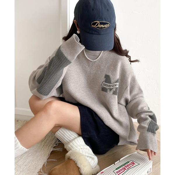 「Java」 長袖ニット X-LARGE グレイッシュベージュ レディース