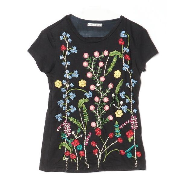 「Alice+Olivia」 半袖Tシャツ - ブラック レディース