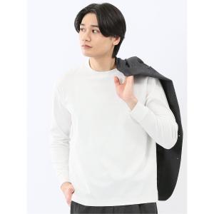 tシャツ 「ストレッチ 抗菌防臭 UVカット」タカキュー シルケットスムス スロープネック 長袖 Tシャツ メンズ