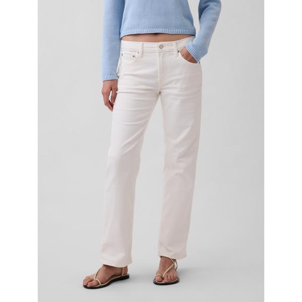 ジーンズ デニム デニムパンツ ミッドライズ リラックスフィット ストレートデニム レディース