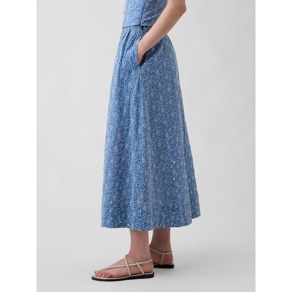 スカート ハイライズ アイレット マキシスカート