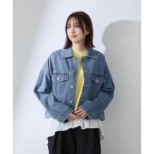 ブルゾン アウター カラーデニムボクシーフィットブルゾン「洗濯機で洗える」 レディース