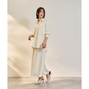 ワンピース ダンボールニットスキッパートップ×スカート2ピース「洗濯機で洗える」