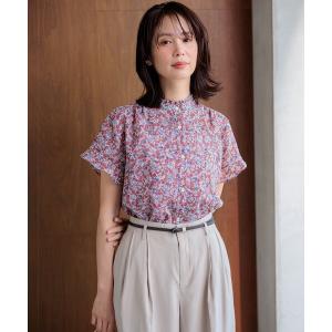 ブラウス シャツ フラワーガーデンプリント ブラウス レディース