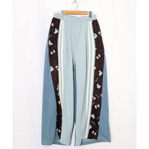 パンツ 361109：桜咲千依さんコラボ第5弾 ちょこにゃんず ジャージ×デニム切替パンツ レディース メンズ