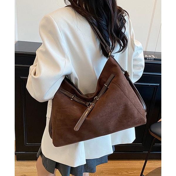 ショルダーバッグ バッグ ベルトデザイン スエードライク ワンショルダーバッグ レディース