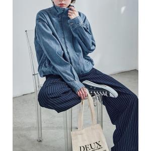 デニムジャケット gジャン スタンドカラー デニムブルゾン レディース