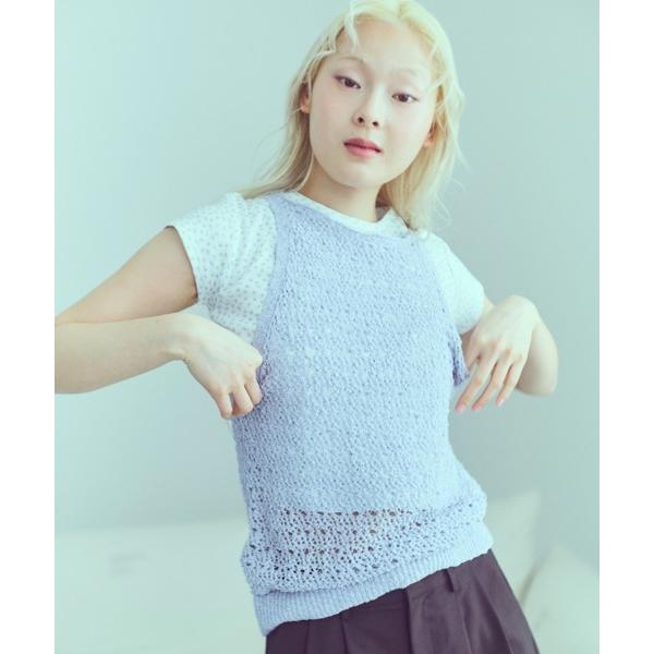 ニット セーター Slub Mesh Knit Tank レディース
