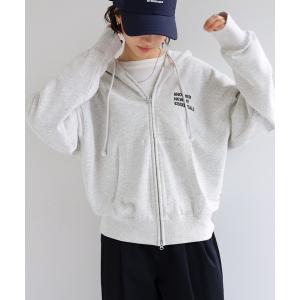 パーカー ロゴ刺繍ANMEダブルジップスウェットパーカー レディース メンズ