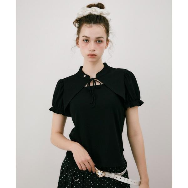 tシャツ lady cut out china tops / デザインチャイナカラートップス レディ...