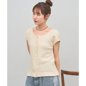 ニット セーター 「umm.」スカラップフリルノースリーブ レディース