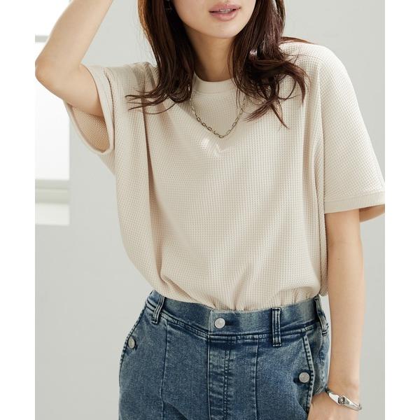 tシャツ ドライワッフル素材ドルマンプルオーバー レディース