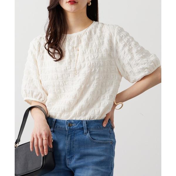 tシャツ ポコポコ素材裾ドロストプルオーバー レディース