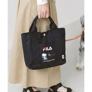 トートバッグ FILA Peanuts/フィラ ピーナッツ キャンバス スヌーピー 内側仕切り 通勤 通学ミニトートバッグ レディース