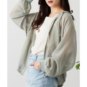 ブルゾン アウター 柔らかシアー素材フード付ブルゾン レディース