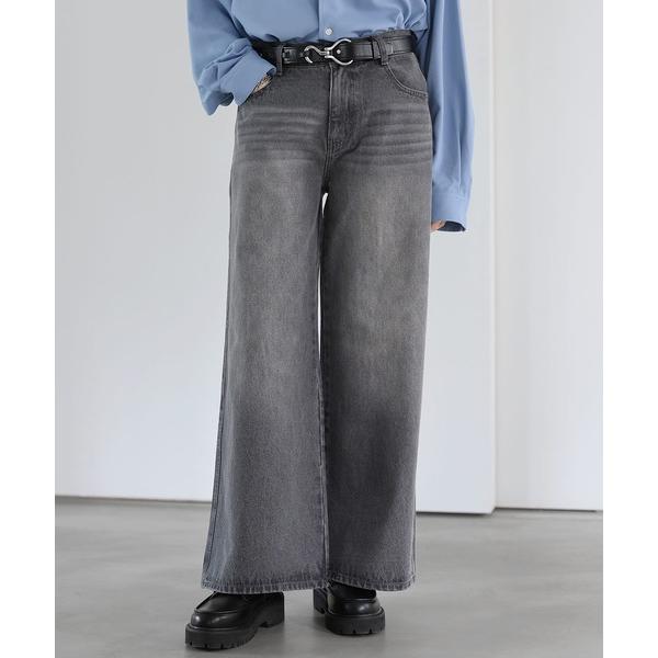 ジーンズ 12OZルーズシルエットセミフレアワイドデニム メンズ レディース