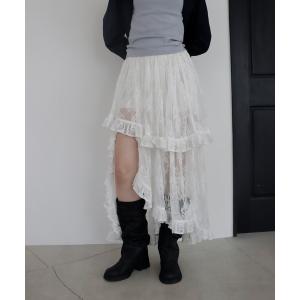 スカート 「mieya mieya」FLUFFY LAYER LACE SK/フラッフィーレイヤーレーススカート