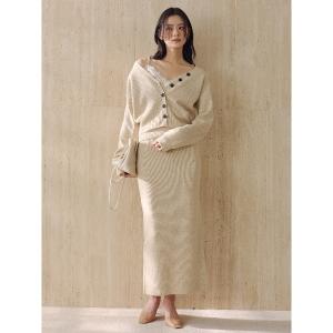 セットアップ メランジヤーンニットセットアップ レディース