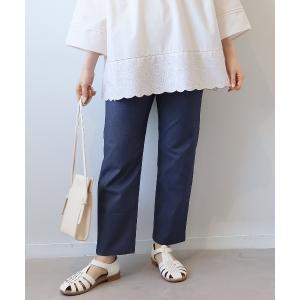 パンツ 「L〜6L 大きいサイズ」デニムライクストレッチカットレングスパンツ レディース