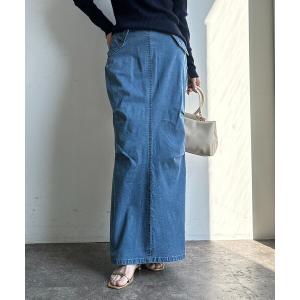スカート ライトオンスストレッチデニムタイトスカートの商品画像